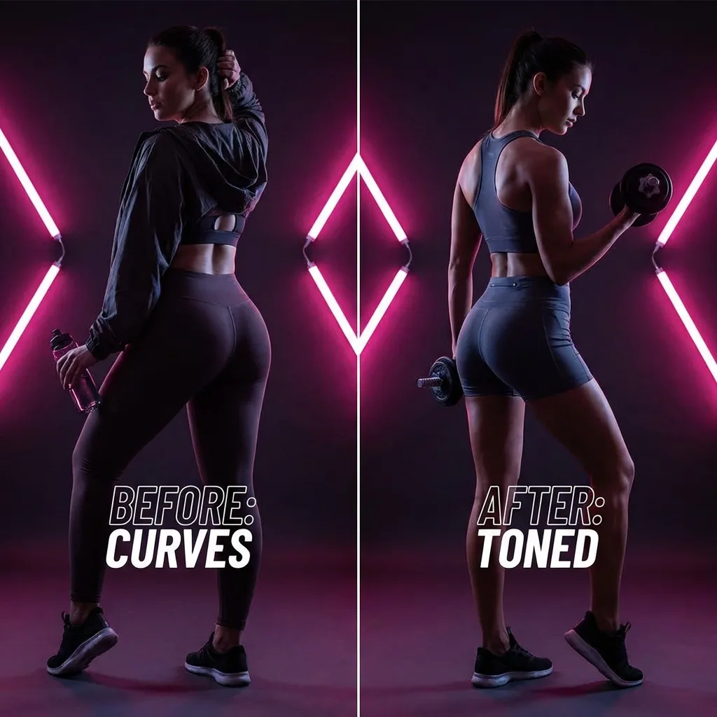 Artistic interpretation of fitness transformation: Curvy to Toned